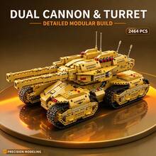 Heavy Mammoth Tank Building Model, 2464 Pieces Adult Collectible Building Block Set, Dual Cannons, Turret And Track Details, Suitable For Halloween, Christmas, Thanksgiving And Birthday Gifts For Hobby Collectors - Yellow Heavy-duty Mammoth Tank - View 6
