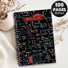 1pc Higher Mathematics Subject Spiral Notebook, Math Formula Doodle Black Leather Notebook, Teacher Appreciation Gift, Office Note Planner, Perfect Gift For Math Enthusiasts, Suitable For Office And Laboratory Use, Compact A5 Size - One Book (50 Pages, 100 Pages) - View 10