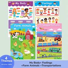 beartale 4Pcs A3 Educational Posters Set For Kids Preschool Early Learning Wall Chart, Alphabet Numbers Days Months Montessori PreK Posters Classroom Decor Teaching Aids, Toddler Kindergarten Baby Back To School Gift , Learning Materials,Halloween,Christmas - Multicolor - View 12