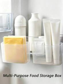 7/5/3/1pc Clear Refrigerator Door Hanging Storage Bins, Space-Saving Cheese Slices, Condiment Packets And Sauce Bags Organizer, Multi-Functional Fridge Side Door Storage Containers - Multicolor - View 4