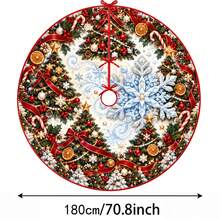 1pc Ice Blue Large Snowflake Pattern Christmas Tree Skirt, Elegant Color Holiday Decoration, 5 Sizes, Suitable For Men And Women As Holiday Gift, Perfect For Home And Party Christmas Decor - Ice Blue Large Snowflake - View 10