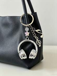 Pink Earphone Keychain Cute Style Star & Music Note Bag Charm Exquisite Bag Pendant Girl Accessory - Multicolor - View 4