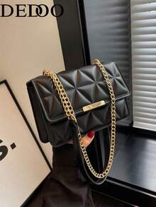 Dedoo Women's Solid Color Shoulder Bag Woven PU Leather Large Capacity Work Street Style Winter Autumn Retro Look Aesthetic New Arrival Textured Tote Travel - Black - View 2