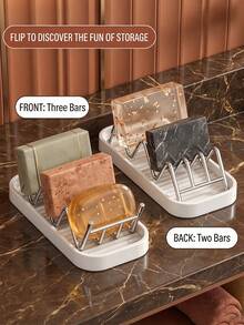 Wave-Shaped Soap Dish Storage Racks, Bathroom Draining Soap Holders, Stainless Steel Kitchen Draining Racks, Countertop Sponge And Cleaning Cloth Storage Near The Sink, Quick Draining, Keeps The Countertop Dry, Can Stably Hold Sponges And Steel Wool - Multiple Styles - View 7
