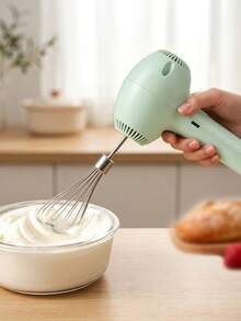 Teckwe Rechargeable Electric Hand Mixer, Portable USB Egg Beater With Stainless Steel Whisk, Mini Cordless Blender For Whipping Cream, Cake, Baking Dessert Kitchen Gadget - Multicolor - View 1