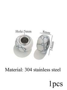 1-Piece 304 Stainless Steel Charming Large-Hole Natural Stone Bead Necklace And Bracelet DIY Jewelry Kit - beads - View 9