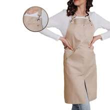 Fashion Unisex Apron With Halter Neck, Side Slit And Multiple Pockets, Cashier, Barber, Barista, Milk Tea Shop, Catering, Kitchen, Korean Style Workwear - Multicolor - View 10