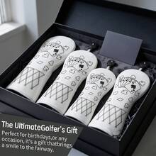 1PC Club Headcover, Line Art Playing Cards Pattern Club Head Cover For Driver, Fairway Wood, Hybrid - Multicolor - View 4