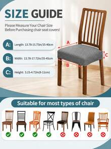 Non Slip Dining Chair Cover Easy To Install Elastic Chair Cover For Office And Home Chairs Dining Chair Seat Cover Simplify Daily Furniture Cleaning For Daily Home Dining Use Decoration And Back To School Or Holiday Family Living Room Home Decor - A - View 5