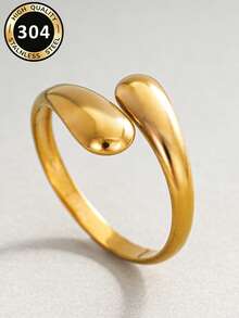 1pc Fashionable Ring For Women, Wedding Engagement Party Jewelry, Valentine's Day Gift - Yellow Gold - View 3