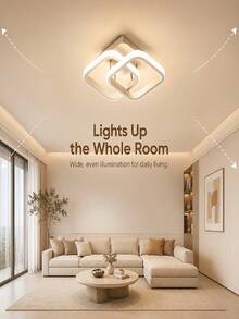White Square LED Ceiling Light, Recessed Flat LED Panel Light, Minimalist Indoor Lighting Fixture, Acrylic And Aluminum Alloy Shell, Easy Installation, Long-Lasting Brightness, Suitable For Hallway, Bedroom, Living Room, Kitchen, Office - 1PC - View 5