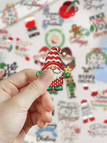 50 buah Stiker Natal untuk Dekorasi Perencana, Jurnal, Buku Tempel, Buku Catatan, Koper, Gitar, Skateboard, Buku Manual, Tablet, Botol Minum, Ponsel - MultiWarna - View 6
