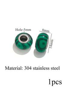 1-Piece 304 Stainless Steel Charming Large-Hole Natural Stone Bead Necklace And Bracelet DIY Jewelry Kit - beads - View 8