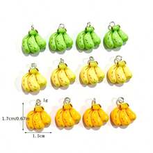 10pcs Cute Raw & Ripe Banana Resin Pendants, Banana Resin Charms, DIY Earrings Bag Pendant Parts - Random Color - Banana Pendant Mix - View 3