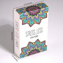 1Set/50pcs <Stress Less> Cards, Stress Less Cards, Mindfulness & Meditation Prompt Card Deck, Self-Care Relaxation Exercise Cards For Stress & Anxiety Relief, Daily Calm Activity Cards, For Office, Home, Bedtime, Mental Relaxation & Wellness Gifts - Multicolor - View 5