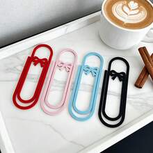 Cute Bow-Shaped Paper Clip Bookmark, Giant Paper Clip Design, Multi-Color, Suitable For Book Lovers And Students - Bow Bookmark - View 4
