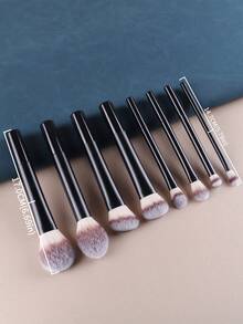 8pcs/Set Multi-Functional Cosmetic Makeup Brush Set, Includes Powder, Blush, Foundation, Eye Shadow, Concealer, Face, Makeup Tools,Brush Set,Makeup Brush Kit,Make Up Brush Set,Make Up Set Complete,Makeup Brush Set,Complete Makeup Kit,Brush Kit,Brushes Makeup Set,Makeup Gift Set,Set,Giveaways,Professional Makeup Brushes,Complete Makeup Set - Black - View 7