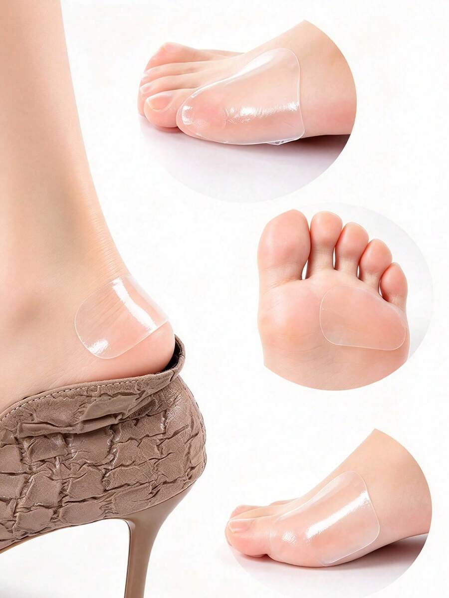 Transparent Gel Heel Pads/Invisible Anti-Friction Shoe Liners/Suitable For Shoes, Women, Men, High Heels, Sneakers, And Daily Foot Care Additions - Multicolor - View 1