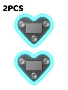 YAIUZGOO Solar Powered & USB Rechargeable Heart-Shaped Car Ambient Light, LED Rear Window Decorative Lamp With Vacuum Suction Mount, Soft Glow Car Interior Accent Light, 4 Colors Available For Sedan SUV Truck - A - View 17