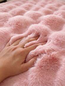 1pc Pink 3D French Bubble Plush Rectangular Rug, Fluffy Soft Floor Mat, Suitable For Bedroom Living Room, Comfortable Aesthetic Home Decor Carpet, Luxurious Soft Plush Rectangular Rug, Bedroom Living Room Home Decor, Bedroom Carpet, Carpet, Living Room Area Rug, Area Rug, Mat, Home Decor, New Year Decor, Winter Decor, Room Decor, Washable Carpet, Floor Decor - Pink - View 6