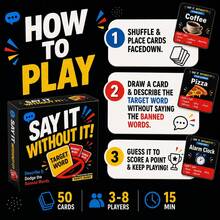 1pc Mini "Say It, Don't Use It!" 50-Card Taboo Guessing Party Game, Suitable For Halloween, Christmas, Family, Friends Gathering, Game Night, Party, Travel And Camping Fast-Paced Game, Dedicated Card Game - Multicolor - View 5