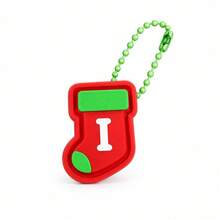 1pc A-Z Letter Christmas Stocking Keychain, Cute Mini Sock Bag Charm Pendant, Xmas Holiday Gift For Backpack Key Ring Decor - Multicolor - View 20