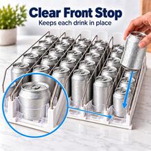 1/2/3/4/5/6 PCS White Soda Can Organizer For Fridge, Self-Pushing Drink Dispenser With Adjustable Width, Automatic Beverage Pusher Rack For Cans And Bottles, Space-Saving Refrigerator Storage For Kitchen Cabinet, Pantry And Countertop - White - View 6