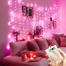 Holiday Lighting 8-Function Battery Operated Fairy String Lights Curtain Lights, Suitable For Christmas, Halloween, Wedding, Birthday, Party And Home Decor, Holiday Atmosphere Lights, Indoor And Outdoor - Battery Box Curtain Light - View 15
