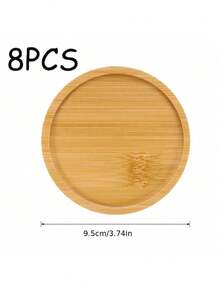 8pcs Wooden Coaster Set Handmade Blank Pads Succulent Plant Tray Set - Wooden Heat-Resistant Non-Slip Coasters, Mosaic Tile Base, Suitable For Coffee Table, Teacup, Vase Base, Multi-Functional Decoration, Kitchen, Placemat - Multicolor - View 3
