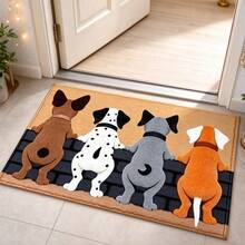 1pc Kitchen Floor Mat, Soft Faux Cashmere Material, Anti-Slip Dog Mat, Bathroom Door Mat, Kitchen Anti-Slip Mat, Entryway Door Mat, Bedroom Door Mat, Suitable For Multiple Scenes Anti-Slip Floor Mat, Room Decor, Holiday Gift - Multicolor - View 5
