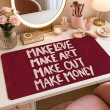 Burgundy Bold Letter Typography Extended Mouse Pad, Hand-Painted Slogan Graphic Large Desk Mat With Non-Slip Stitched Edge, Smooth Cloth & Natural Rubber For Office Gaming Home Desk, 3 Sizes Available - View 4