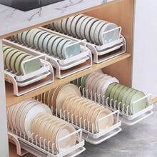 Integrated White Silent Steel Ball Slide-Out Dish Rack, Kitchen Countertop Organizer Cabinet Tableware Storage Rack, Dish Drainer Rack, Easier To Pull Out - White - View 5