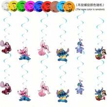 52TOYS Lilo And Stitch Birthday Party Decorations Kit, Stitch Happy Birthday Banner, Hanging Swirls, Birthday Backdrop And Disposable Tablecloth, Stitch Theme Birthday Party Supplies - Multicolor - View 2