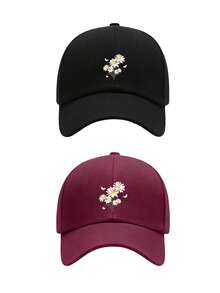 1pc/2pcs "Daisy" Print Baseball Cap, Street Style Trucker Hat, Adjustable Size Lightweight Multifunctional Vintage Dad Hat, Suitable For Outdoor Sports - Multicolor - View 12