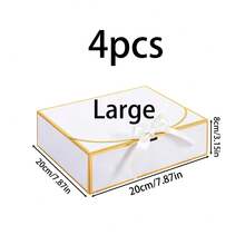 10pcs White Gift Boxes With Lids, Suitable For Bridesmaid Proposal Boxes, Wedding Favor Boxes, Birthday Gifts, Party Favors, Valentine's Day Presents, Etc. - Platinum Edge - View 8