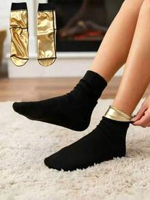 1 Pair Moisturizing Sweat-Absorbing Socks, Helps Increase Foot Perspiration, Suitable For Foot Soaking And Foot Care; Soft Protective Foot Care Socks; Fitness Accessories; Great Christmas Gift - Black - View 2