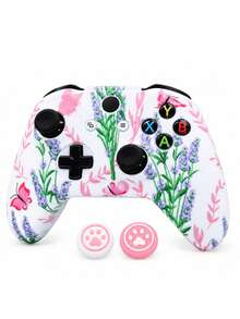 Cherry Blossom & Lavender Floral Pattern One Controller Skin Protective Case, RALAN 1 Controller Protective Case + 2 Customized Joystick Caps - View 14
