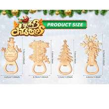 1pc Christmas Bottle Opener, Snowman, Christmas Tree, Snowflake And Gift Cart Pattern, Holiday Bar Tool, Unisex Christmas Stocking Stuffer Gift - View 4