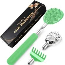 3-Piece Set Extendable Stainless Steel Back Scratcher, Ergonomic Handle Design, Suitable For Hard-To-Reach Areas, Portable Back Massager, Unisex, Comes With Exquisite Gift Box, For Home, Office, Travel Use, Home Essential - Multicolor - View 13