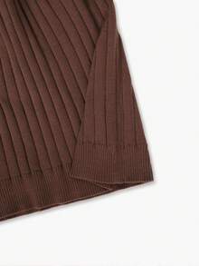 Autumn/Winter Vintage British Vertical Striped Knit Polo Men's Contrast Trim Detail Design Versatile Loose Fit Knit Top - Brown - View 8
