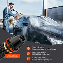 Powerful High Pressure Car Wash Gun, Portable High Pressure Water Gun, Adjustable Garden Hose Nozzle Multi-Function Sprayer, Universal Heavy Duty Cleaning Tool, Suitable For Car Washing, Motorcycle Washing, Garden Watering - View 1