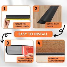1pc 3 Meters PVC Floor Trim Strip, Floor Edge Decorative Strip, Cuttable Flexible Floor Transition Strip, Threshold Height Less Than 5mm - A - View 9
