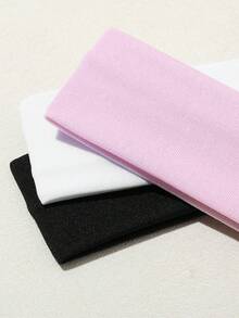 3pcs Multicolor Sports Elastic Headbands,Sweat-Absorbent Hair Accessories Suitable For Daily Wear,Summer Hair Accessories For Women - Multicolor - View 5