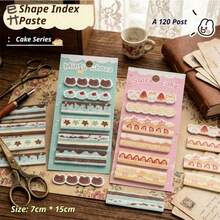 120 lembar catatan tempel warna krem dengan tema kue, bahan kertas ringan, dicetak dengan pola makanan kue yang lucu. Stiker penanda fluoresen dengan klasifikasi multi-indeks, cocok untuk menandai halaman, dekorasi buku catatan, dan kerajinan tangan DIY. Musim Kembali ke Sekolah - Beraneka warna - View 10