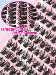 156pcs Spiky False Eyelash Clusters, Pointed Thin Anime Manga Style DIY Eyelash Clusters, Fluffy Dense Mixed Length Eyelash Extensions, Curly Lightweight Natural Look, Suitable For Daily Wear, Party, Christmas, Holiday Makeup - D - View 8