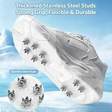 10-Tooth Ice Cleats Shoe Covers, Steel Anti-Slip Traction Ice Spikes, Suitable For Snow And Ice Surfaces, Outdoor Hiking Traction Ice Cleats - Multi-color - View 5