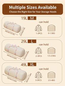 Floral Print Travel Foldable Storage Bag, Autumn/Winter Down Jacket Storage Bag, Cylindrical Clothes & Quilt Storage Bag - Multicolor - View 3