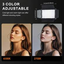 Đèn LED chụp ảnh 6 inch nhỏ gọn kèm kẹp gắn tiện lợi, sạc lại được, bao gồm chân đế tripod điều chỉnh được, phù hợp cho họp hành, livestream, chụp ảnh, tiệc tùng, làm quà tặng và nhiều mục đích khác - màu đen - Xem 6