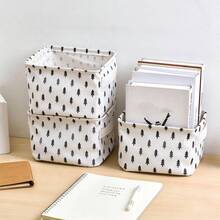1pc Christmas Mini Lingerie Storage Box, Linen Desktop Organizer, Cosmetic Storage Basket, Lingerie Storage Basket, Autumn/Winter Fabric Storage Box With Powerful Function, Suitable For Year-End Stockpiling, Halloween Clothes, Socks And Wardrobe Storage, Foldable - Multicolor - View 4