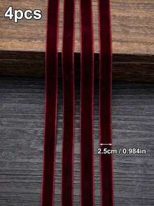 1 Roll Of 5# Burgundy Velvet Ribbon, Suitable For DIY Crafts, Gift Wrapping And Christmas Decoration - Sewing And Knitting Supplies - Burgundy - View 24